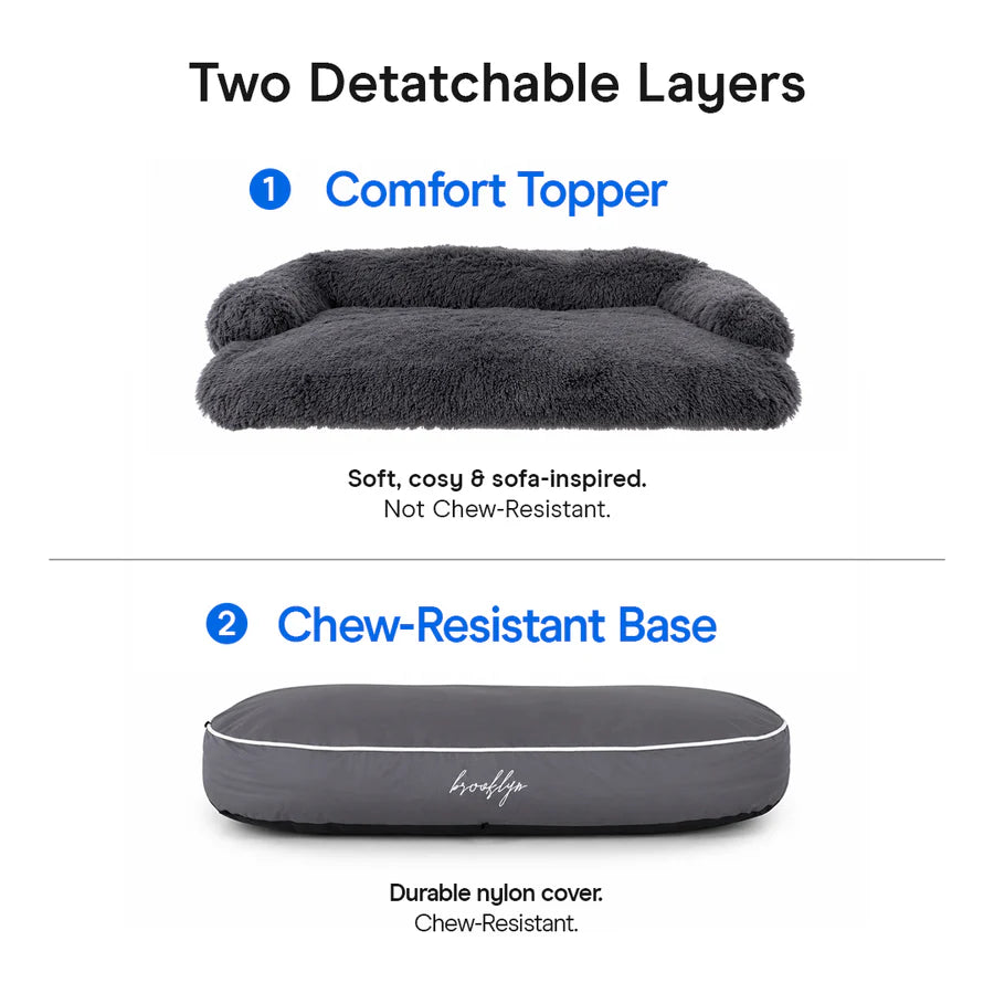 Brooklyn® Chew Resistant Luxe Lounger (2-in-1 Dog Bed)